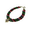 Exclusive necklace &quot;Hutsul motifs&quot; Shungite, Chrysoprase, Lapis lazuli, Coral, 3 rows