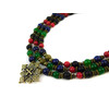 Exclusive necklace &quot;Hutsul motifs&quot; Shungite, Chrysoprase, Lapis lazuli, Coral, 3 rows