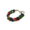 Exclusive bracelet &quot;Hutsul motifs&quot; Shungite, chrysoprase, lapis lazuli, coral, 2 rows