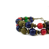 Exclusive bracelet &quot;Hutsul motifs&quot; Shungite, chrysoprase, lapis lazuli, coral, 2 rows