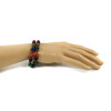 Exclusive bracelet &quot;Hutsul motifs&quot; Shungite, chrysoprase, lapis lazuli, coral, 2 rows