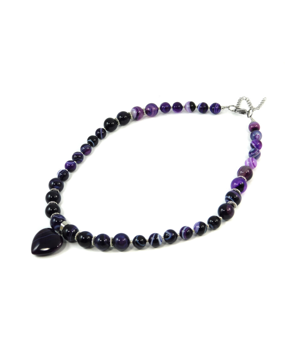 Exclusive necklace "Hallucination" Violet agate