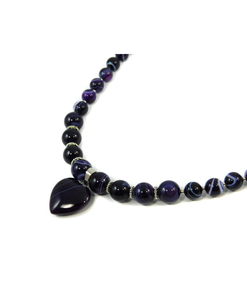 Exclusive necklace "Hallucination" Violet agate