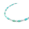 Exclusive necklace &quot;Berta&quot; Amazonite barrel, Quartz facet