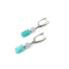 Exclusive earrings &quot;Berta&quot; Amazonite barrel, Quartz facet