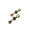 Exclusive earrings &quot;Ferikha&quot; Jasper, Coral rondel