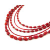 Exclusive necklace &quot;Rose&quot; Coral drop, irregular shape, beads