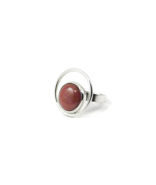 Rhodonite silver ring