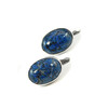 Blue agate earrings, silver