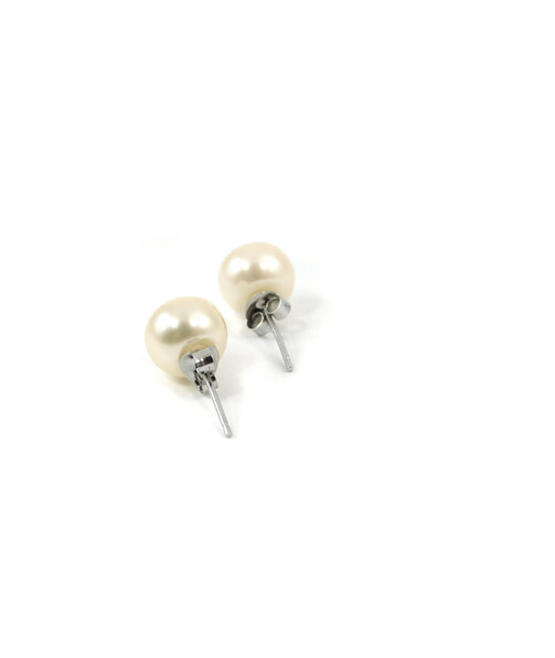 Stud earrings Peach pearls silver-plated