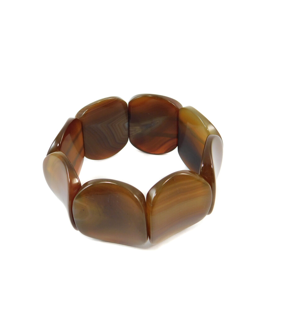 Agate plate brown bracelet