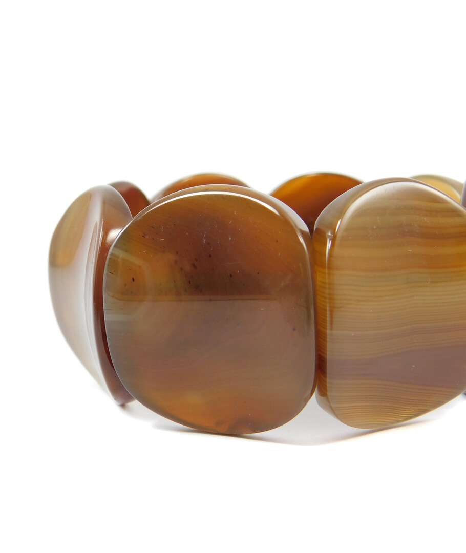 Agate plate brown bracelet