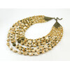 Exclusive necklace &quot;Caramel Melody&quot; mother-of-pearl, ball, oval, 7 rows