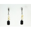 Exclusive earrings &quot;Evelina&quot; Lava barrel, Mother of pearl rondel