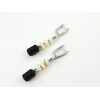 Exclusive earrings &quot;Evelina&quot; Lava barrel, Mother of pearl rondel