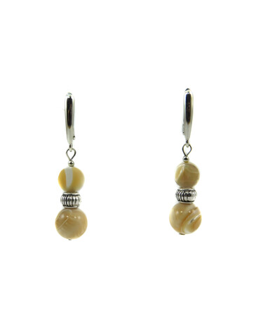 Exclusive earrings "Katya" Mother of pearl, puck