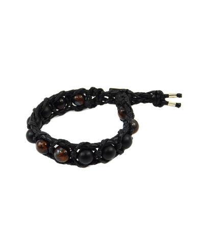 Exclusive leather bracelet "Arrest" Bull's eye, Shungite