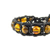 Exclusive leather bracelet &quot;Arrest&quot; Amber, Tiger&#039;s eye