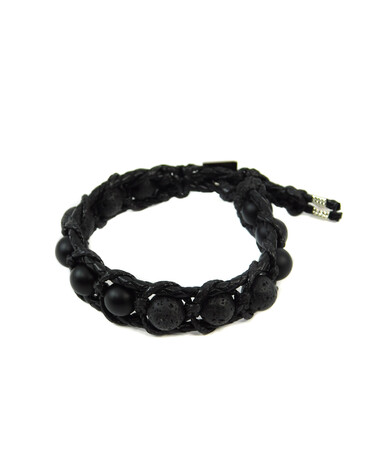 Exclusive leather bracelet "Arrest" Shungite, Lava