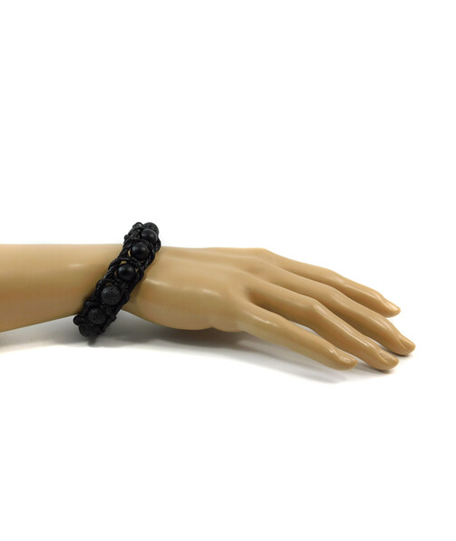 Exclusive leather bracelet "Arrest" Shungite, Lava