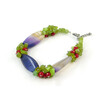 Exclusive bracelet &quot;Song of the forest&quot; Agate oval, Cat&#039;s eye green crumb