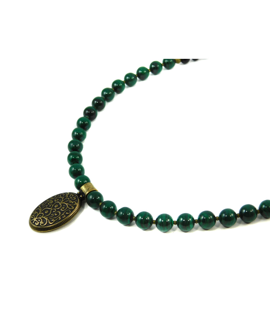 Exclusive necklace "Ethnic style" Malachite, Agate