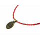 Эксклюзивное ожерелье "Офелия" Коралл трубочка 5 мм рондель 