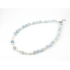 Exclusive necklace &quot;Rima&quot; Aquamarine faceted, Pearls rice