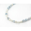 Exclusive necklace &quot;Rima&quot; Aquamarine faceted, Pearls rice