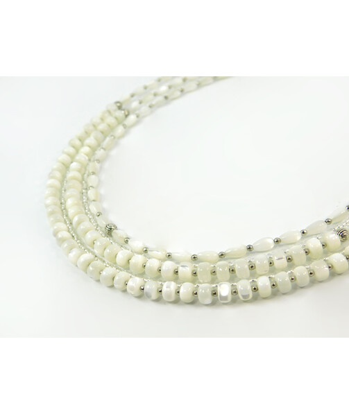 Exclusive necklace "Rapunzel" Mother-of-pearl drop, rondel