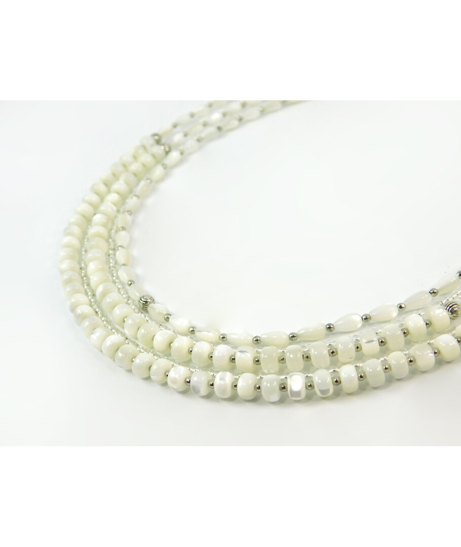 Exclusive necklace "Rapunzel" Mother-of-pearl drop, rondel