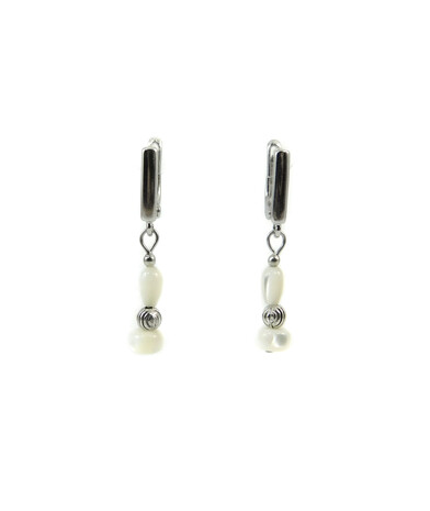 Exclusive earrings "Rapunzel" Mother of pearl drop, rondel