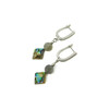 Exclusive earrings &quot;Rhombus&quot; Heliotis square, Labrador face