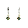 Exclusive earrings &quot;Rhombus&quot; Heliotis square, mother-of-pearl