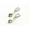 Exclusive earrings &quot;Rhombus&quot; Heliotis square, mother-of-pearl