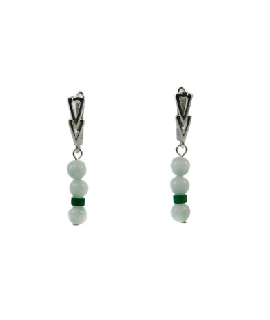 Exclusive earrings "Romania" Angelite, Chrysoprase washer