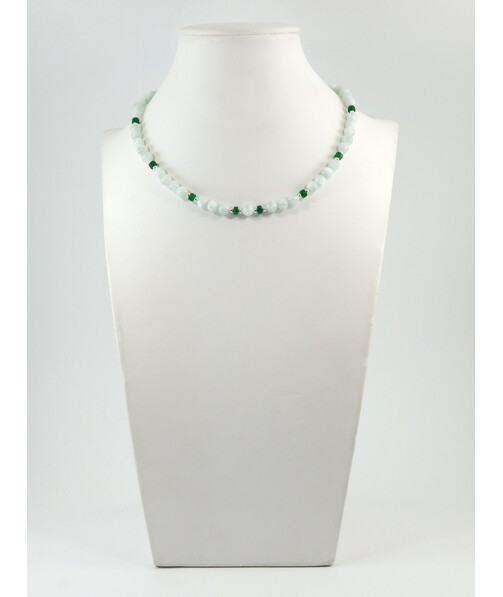 Exclusive necklace "Romania" Angelite, Chrysoprase washer, silver