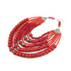 Exclusive necklace &quot;Nine-row&quot; Coral (&quot;Ethnic&quot; Collection)