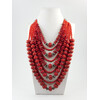 Exclusive necklace &quot;Nine-row&quot; Coral (&quot;Ethnic&quot; Collection)