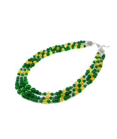 Exclusive necklace "Melancholy Waltz" Chrysoprase, Citrine