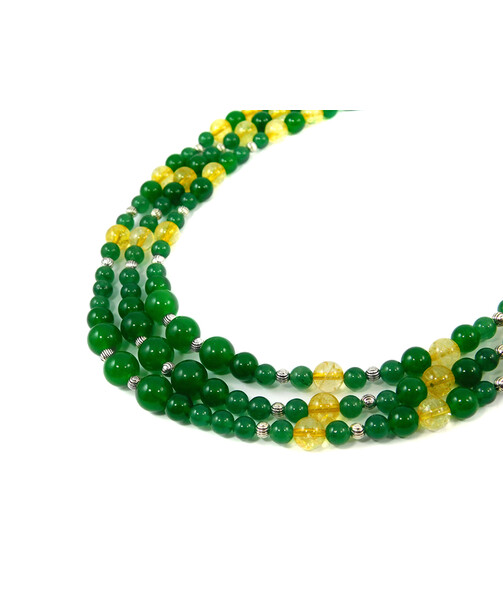 Exclusive necklace "Melancholy Waltz" Chrysoprase, Citrine