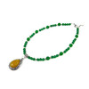 Exclusive necklace &quot;Melancholy Waltz&quot; Chrysoprase, Quartz pendant