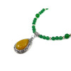 Exclusive necklace &quot;Melancholy Waltz&quot; Chrysoprase, Quartz pendant