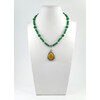 Exclusive necklace &quot;Melancholy Waltz&quot; Chrysoprase, Quartz pendant