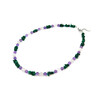 Exclusive necklace &quot;Isis&quot; Amethyst, Rose quartz facet, Malachite crumb