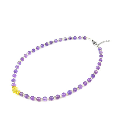 Exclusive necklace "Iris" Amethyst, Citrine crumb