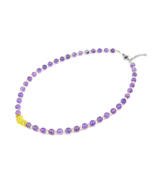 Exclusive necklace "Iris" Amethyst, Citrine crumb