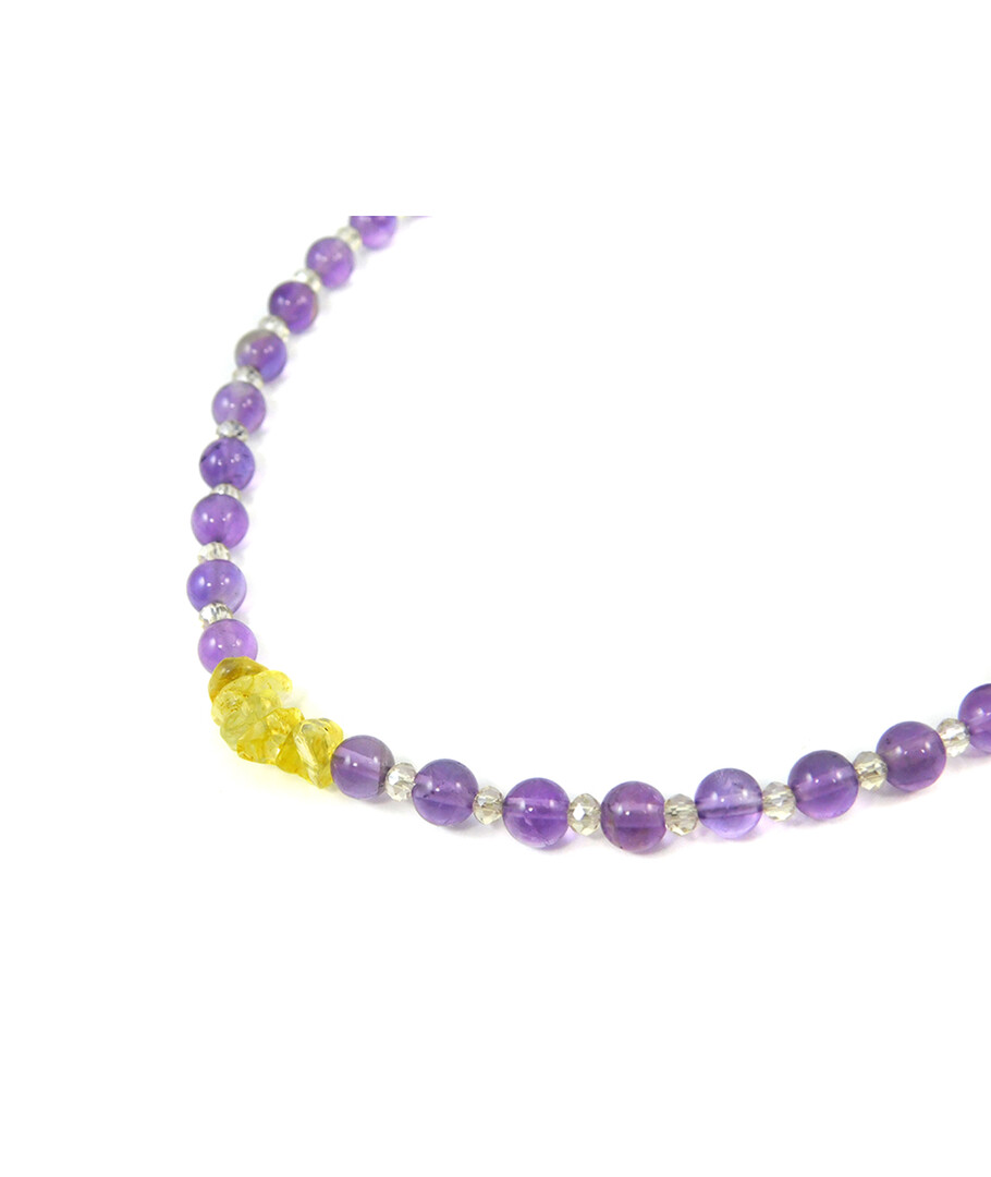 Exclusive necklace "Iris" Amethyst, Citrine crumb