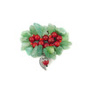 Exclusive brooch &quot;Stone-leaf&quot; Coral, jade crumb