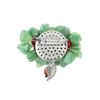 Exclusive brooch &quot;Stone-leaf&quot; Coral, jade crumb